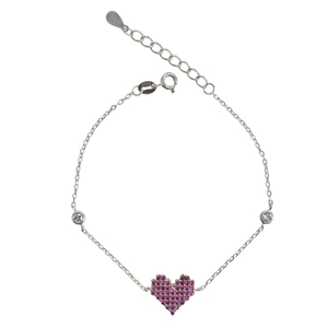 PULSEIRA PB925 CARTIE C/ CORAÇÃO 12MM CRAV. E 2 ZS LAT. 50591
