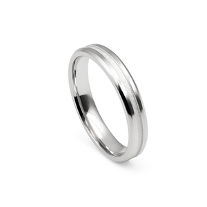 ALIANÇA DE PRATA QUINADA C/ FRISO DIAMANTADO 3,5MM 2259