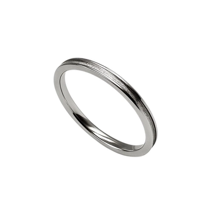 ALIANÇA DE AÇO LISA C/ FRISO LISO 2,2MM 4243