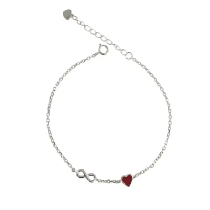 PULSEIRA PB925 INFINITO LISO 9MM C/ CORAÇÃO 5MM RESINA 50691