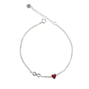 PULSEIRA PB925 INFINITO LISO 9MM C/ CORAÇÃO 5MM RESINA 50691