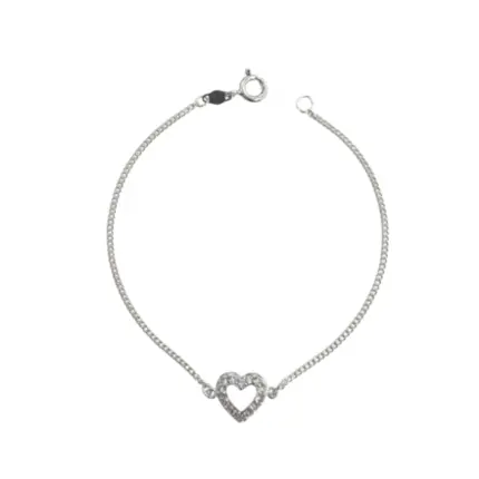 Pulseira PB925 grumet c/ coração de zs vaz. 240099