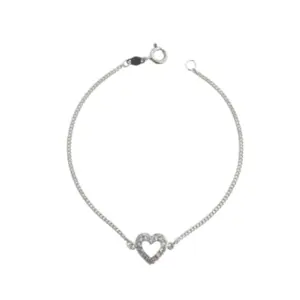 Pulseira PB925 grumet c/ coração de zs vaz. 240099