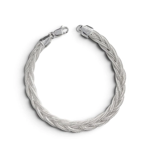 Pulseira P925 Trançada 5 Fios Quadrada  240358