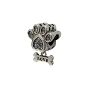 BERLOQUE PRATA 925 PATINHA CRAVEJADA COM OSSO LISO 30660