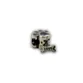 BERLOQUE PRATA 925 SEPARADOR PATINHA COM ZIRCÔNIA CORAÇÃO E OSSO PEND. 30699