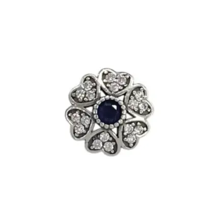 BERLOQUE PRATA 925 SEPARADOR FLOR DE CORAÇÕES CRAVEJADO COM ZIRCÔNIA NO MIOLO 30694