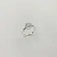 Anel PB925 solitário z gota 5mm X 4mm borda cravej. aro liso 10748