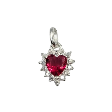 PINGENTE PB925 PRINCESA CORAÇÃO VERMELHO 5MM BORDA CRAV. 3172 / 3076