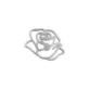 BRINCO PRATA 925 FLORAL ROSA LISA VAZADO BR1172