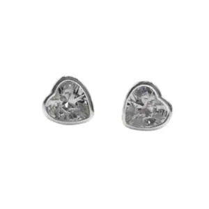 BRINCO PRATA 925 PONTO DE LUZ CORAÇÃO COM BORDA LISA 7MM 5301