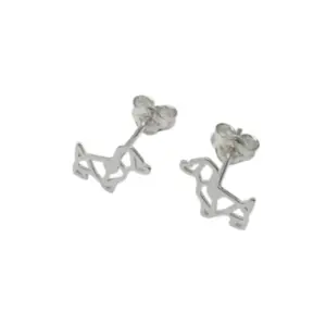 BRINCO PRATA 925 CACHORRO ORIGAMI VAZADO LISO BR1169