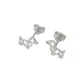 BRINCO PRATA 925 CACHORRO ORIGAMI VAZADO LISO BR1169