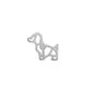 BRINCO PRATA 925 CACHORRO ORIGAMI VAZADO LISO BR1169