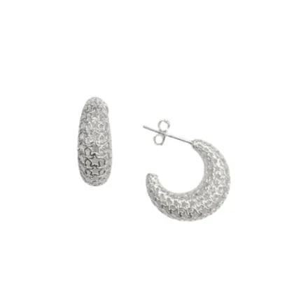 ARGOLA PRATA 925 COM TARRAXA LARGA ESTRELAS VAZ 17MM 2800708000