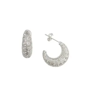 ARGOLA PRATA 925 COM TARRAXA LARGA TRAMA DUPLA VAZ 17MM 2800738000
