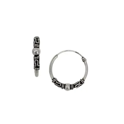 BRINCO PRATA ARGOLA BALI 18MM ESPIRAL