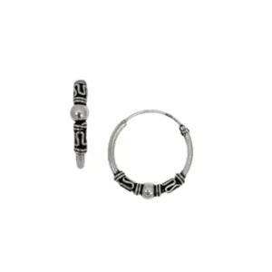 BRINCO PRATA ARGOLA BALI 18MM ESPIRAL