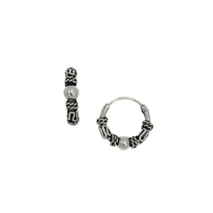 BRINCO ARGOLA PRATA 925 BALI TORC. ESPIRAL 13MM B