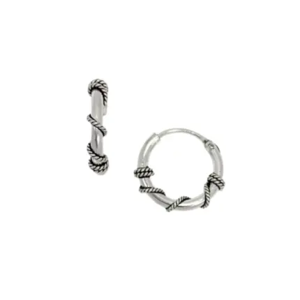 BRINCO PRATA 925 ARGOLA BALI P 12MM CORDA