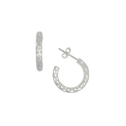 ARGOLA PRATA 925 COM TARRAXA RENDA ITALIANA TRAMA 11MM 2800188000