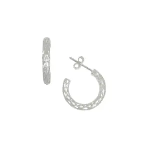 ARGOLA PRATA 925 COM TARRAXA RENDA ITALIANA TRAMA 11MM 2800188000