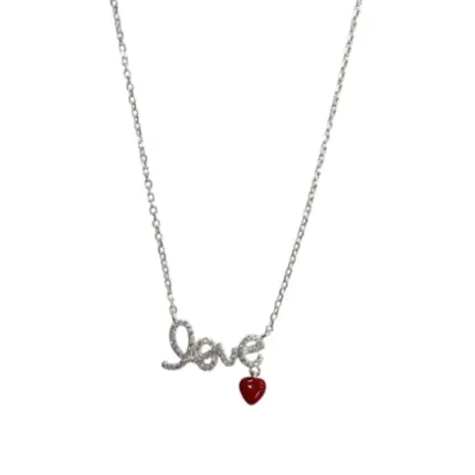 CORRENTE PB925 LOVE CRAVEJADO C/ CORAÇÃO RESINA 40556