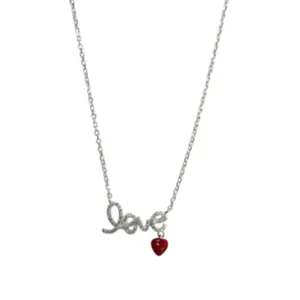 CORRENTE PB925 LOVE CRAVEJADO C/ CORAÇÃO RESINA 40556