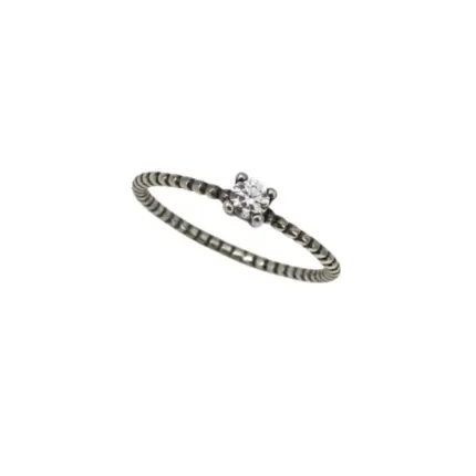 ANEL PB925 SOLITÁRIO 3MM 4 GARRAS ARO ENV. PONT. A-452-05