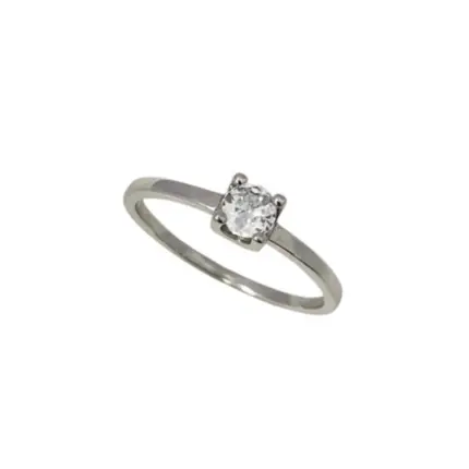 ANEL PR925 SOLITÁRIO 5MM C/ 4 GARRAS 93121