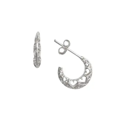 ARGOLA PB925 COM TARRAXA RENDA ITALIANA CORAÇÕES 12MM 2800248000