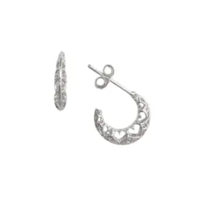 ARGOLA PB925 COM TARRAXA RENDA ITALIANA CORAÇÕES 12MM 2800248000