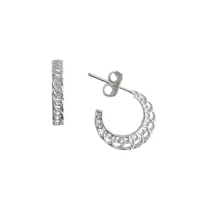 ARGOLA PB925 COM TARRAXA FLORAL QUADRADA 13MM 2800608000