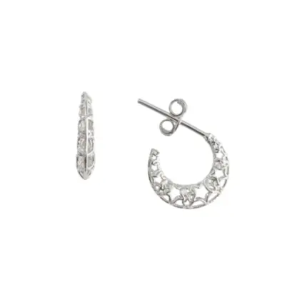 ARGOLA PB925 COM TARRAXA RENDA ITALIANA ESTRELAS 12MM 2800278000