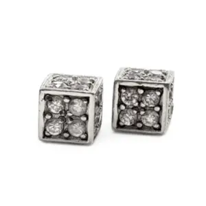 Brinco 925 Cubo de Zs rodinado 4082