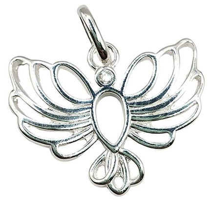 PINGENTE PB9252 PASSARO LISO VAZADO COM PONTO DE LUZ 4-00478C