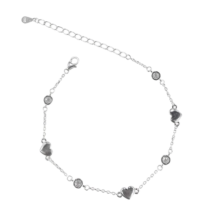 PULSEIRA PB925 4 PONTOS DE LUZ E 4 CORAÇÕES LISOS 5-01153C