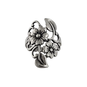 ANel 2 flores e 2 folhas