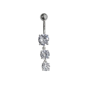PIERCING PB 925 UMBIGO H. AÇO 3 PONTOS DE LUZ