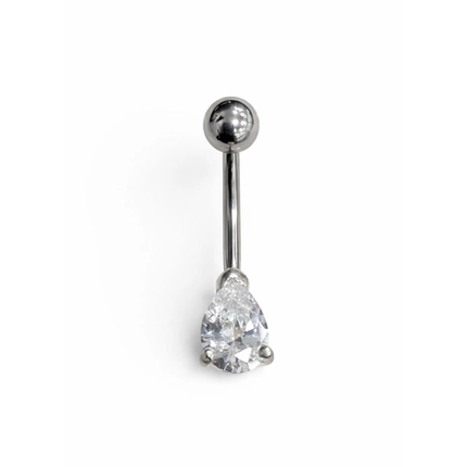 PIERCING PB 925 UMBIGO H. AÇO PONTO DE LUZ GOTA