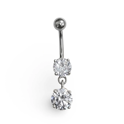 PIERCING PB 925 UMBIGO H. AÇO 2 PONTOS DE LUZ