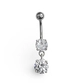 PIERCING PB 925 UMBIGO H. AÇO 2 PONTOS DE LUZ