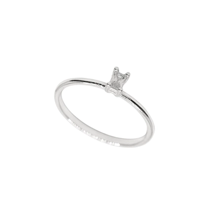 ANEL PB925 SOLITÁRIO RETANGULAR 3X2MM 4 GARRAS A-475-07