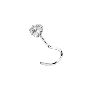 PIERCING NARIZ ANZOL COM 1 ZIRCÔNIA DE CORAÇÃO 2,5MM