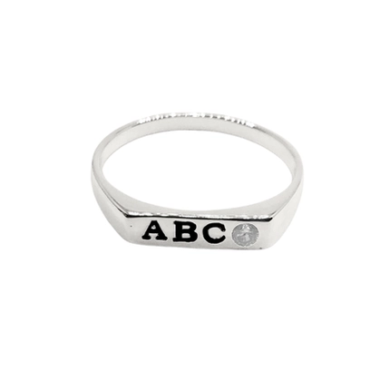ANEL PB925 FORMATURA ABC QUADRADO LISO COM PEDRA A-753-01