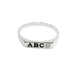 ANEL PB925 FORMATURA ABC QUADRADO LISO COM PEDRA A-753-01