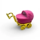 EMBALAGEM DE VELUDO FANTASIA CARRINHO DE BEBÊ ROSA 39512