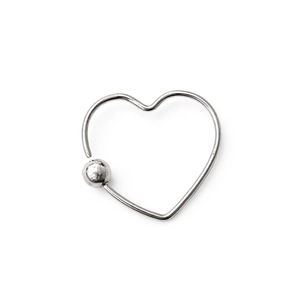 PIERCING P925 CORAÇÃO LISO C/ BOLINHA 00286602