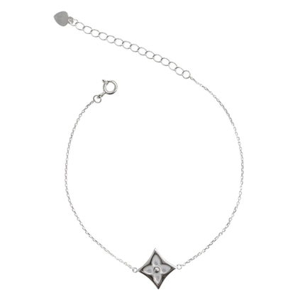 PULSEIRA PB925 CARTIE C/ LOS. LISO TREVO MADREPÉROLA FLOR 50910