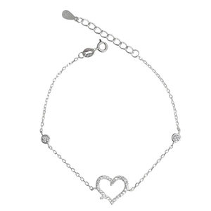 PULSEIRA PB925 CORAÇÃO VAZ .CRAVEJADO 13MM C/ 2 ZS ELO CARTIE 50578